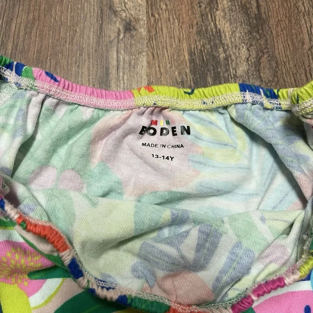 Mini Boden Two Piece Skirt Set Size 13-14 Y Multi Tropical Fruit 100% Cotton EUC